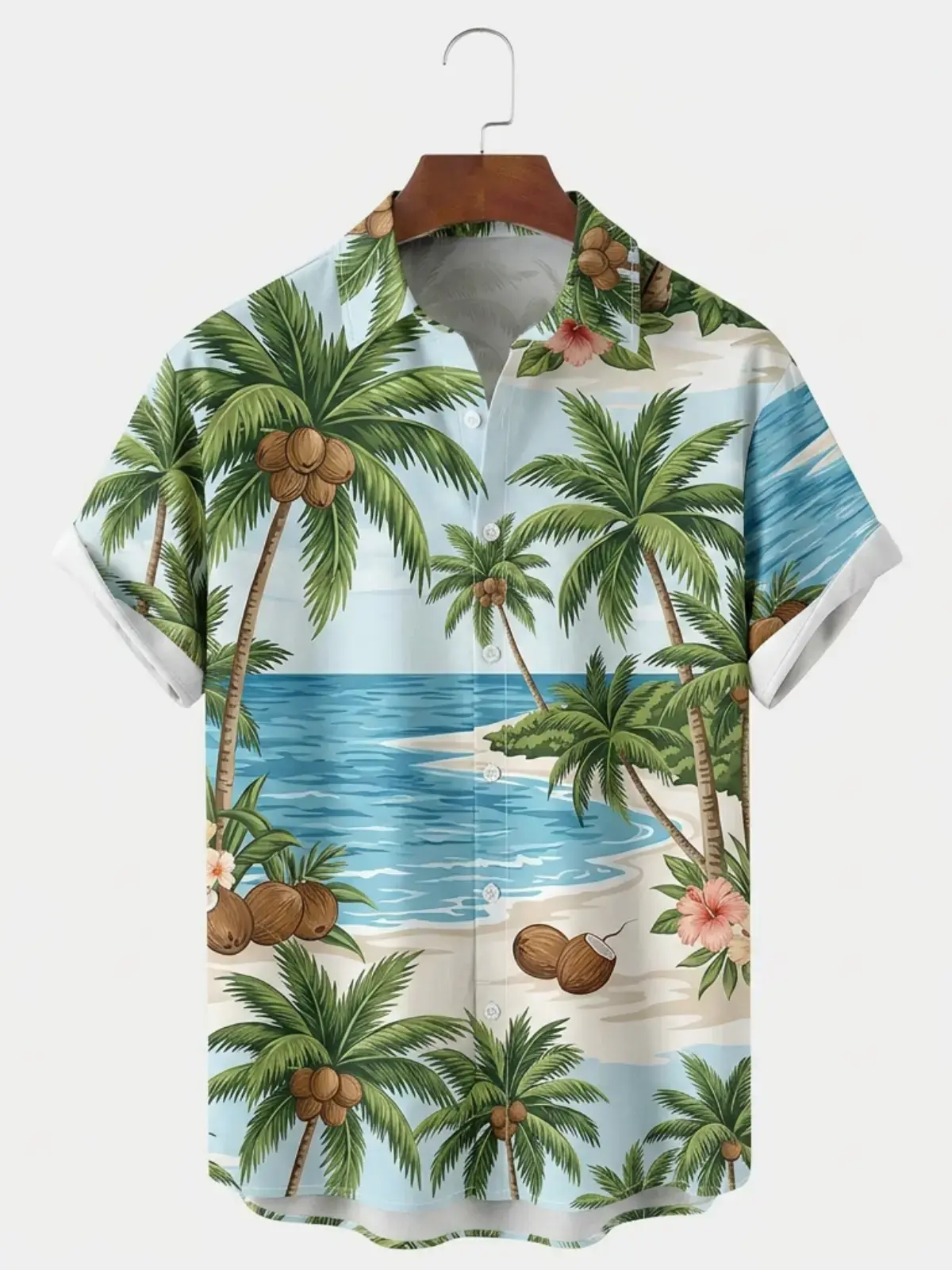 Men's printed shirts Light Blue Palm Beach Hawaiian Shirt