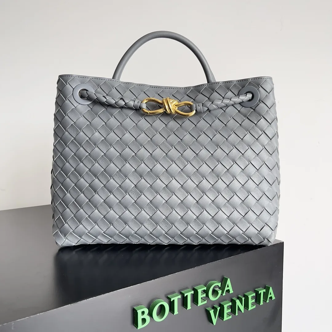 Bottega Veneta Andiamo White Intrecciato Woven Leather Top Handle Bag product photo from LabelPicks