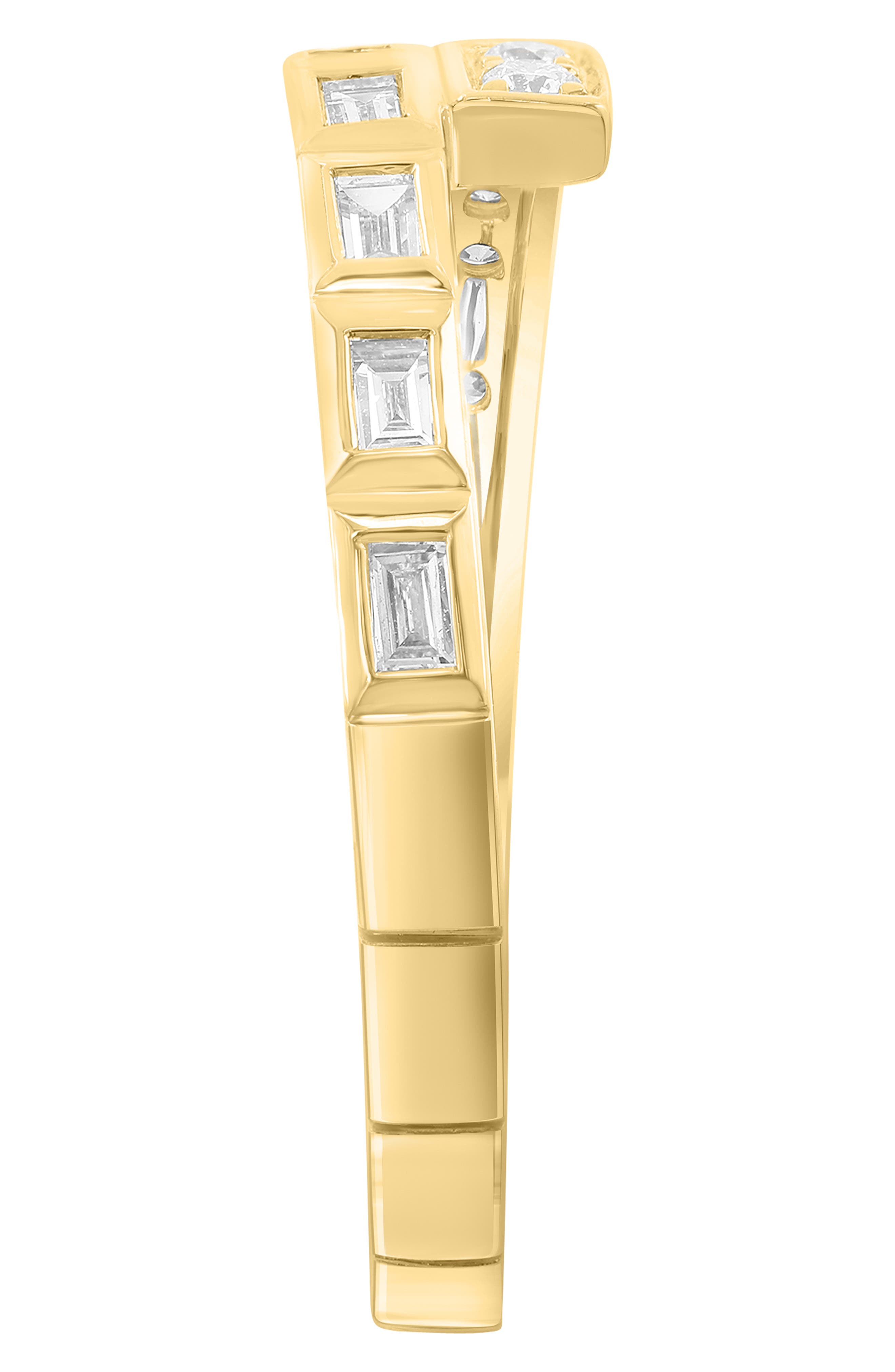 EFFY 14K Gold Plated Sterling Silver Diamond Band Ring
