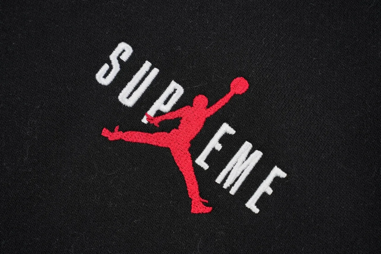 Supreme Black Jumpman Embroidered Fleece Hoodie product photo from LabelPicks
