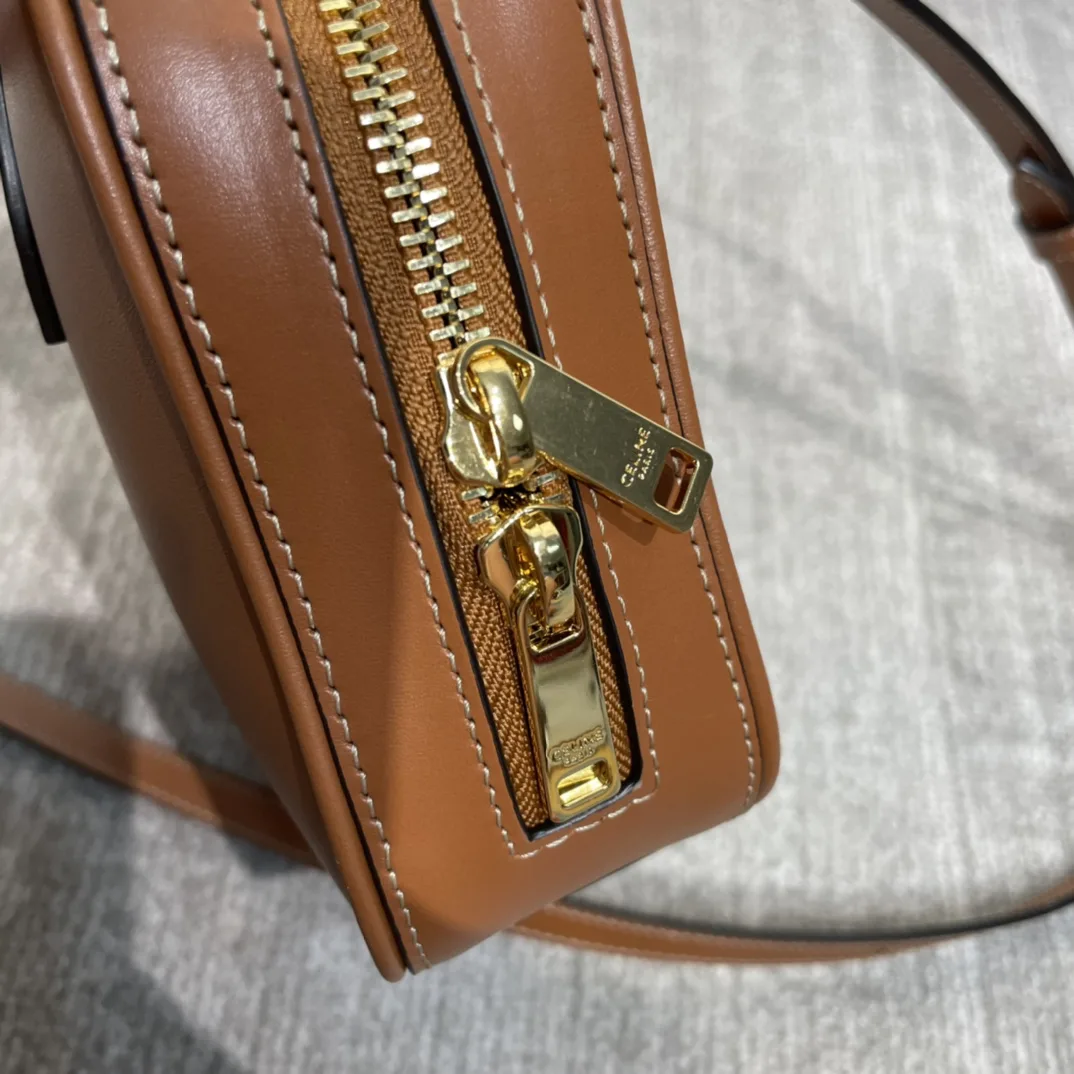 Celine Brown Triomphe Calfskin Top Handle Bag product photo from LabelPicks