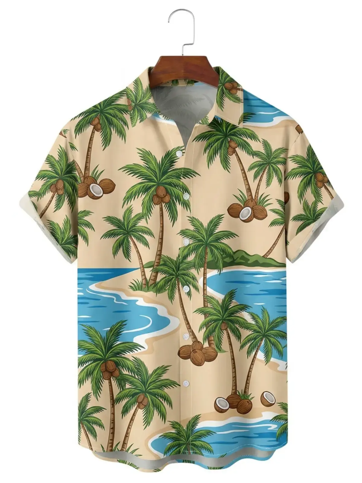 Men's printed shirts Coconut Palm Beach Aloha Shirt