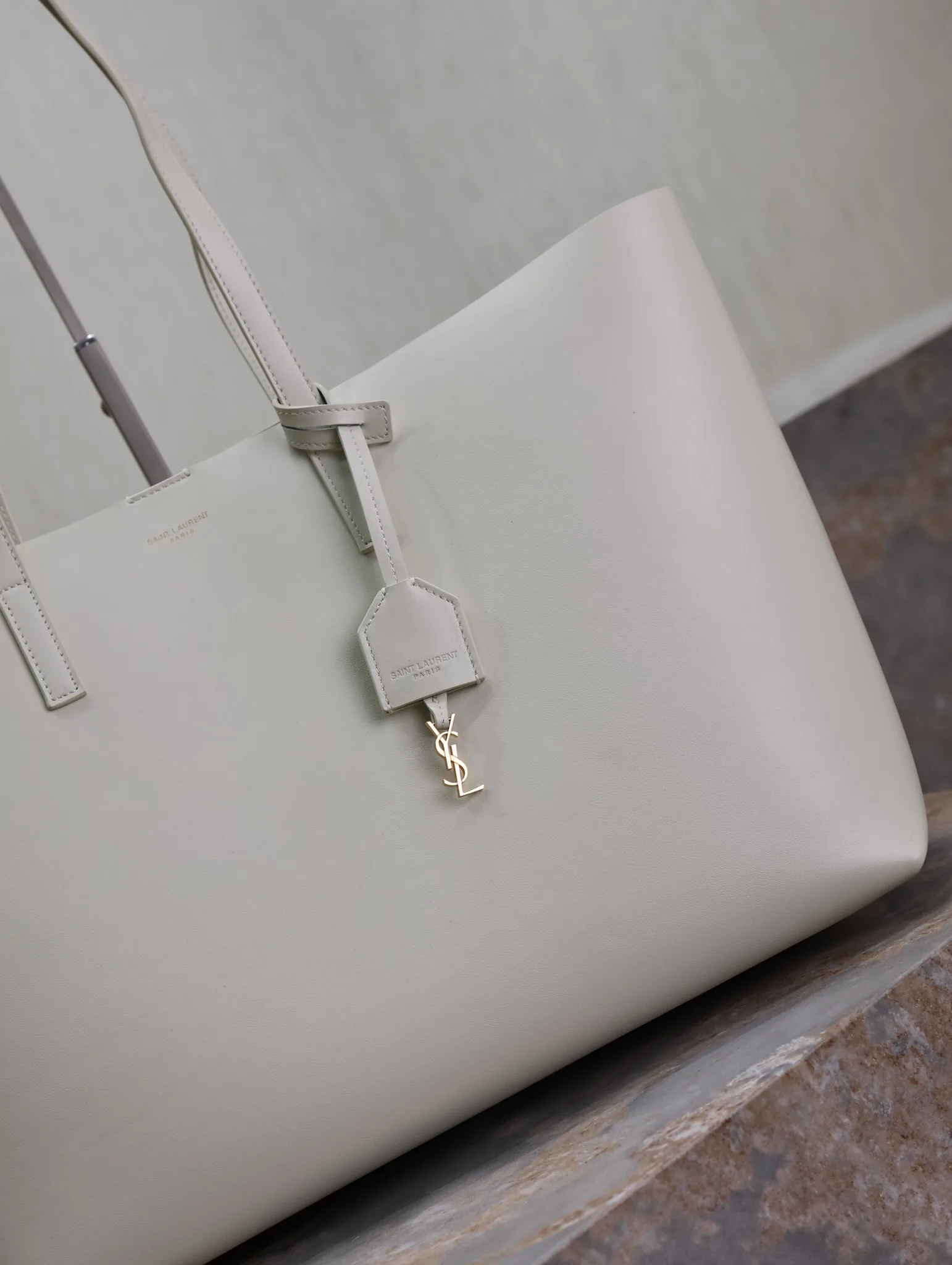 Saint Laurent White Calfskin Tote Bag product photo from LabelPicks
