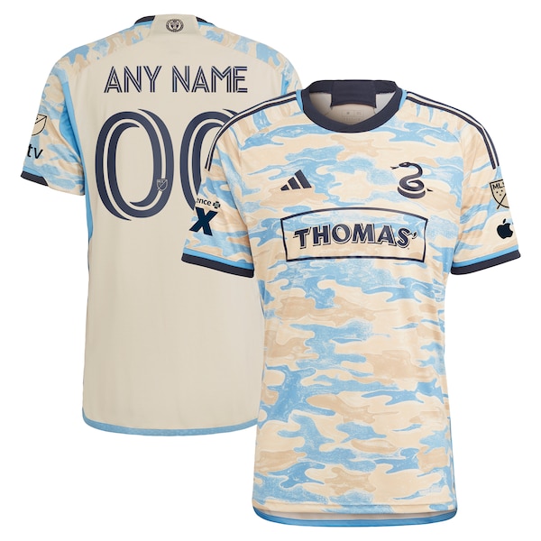 Philadelphia Union adidas 2024 Authentic Secondary Custom Jersey - Tan