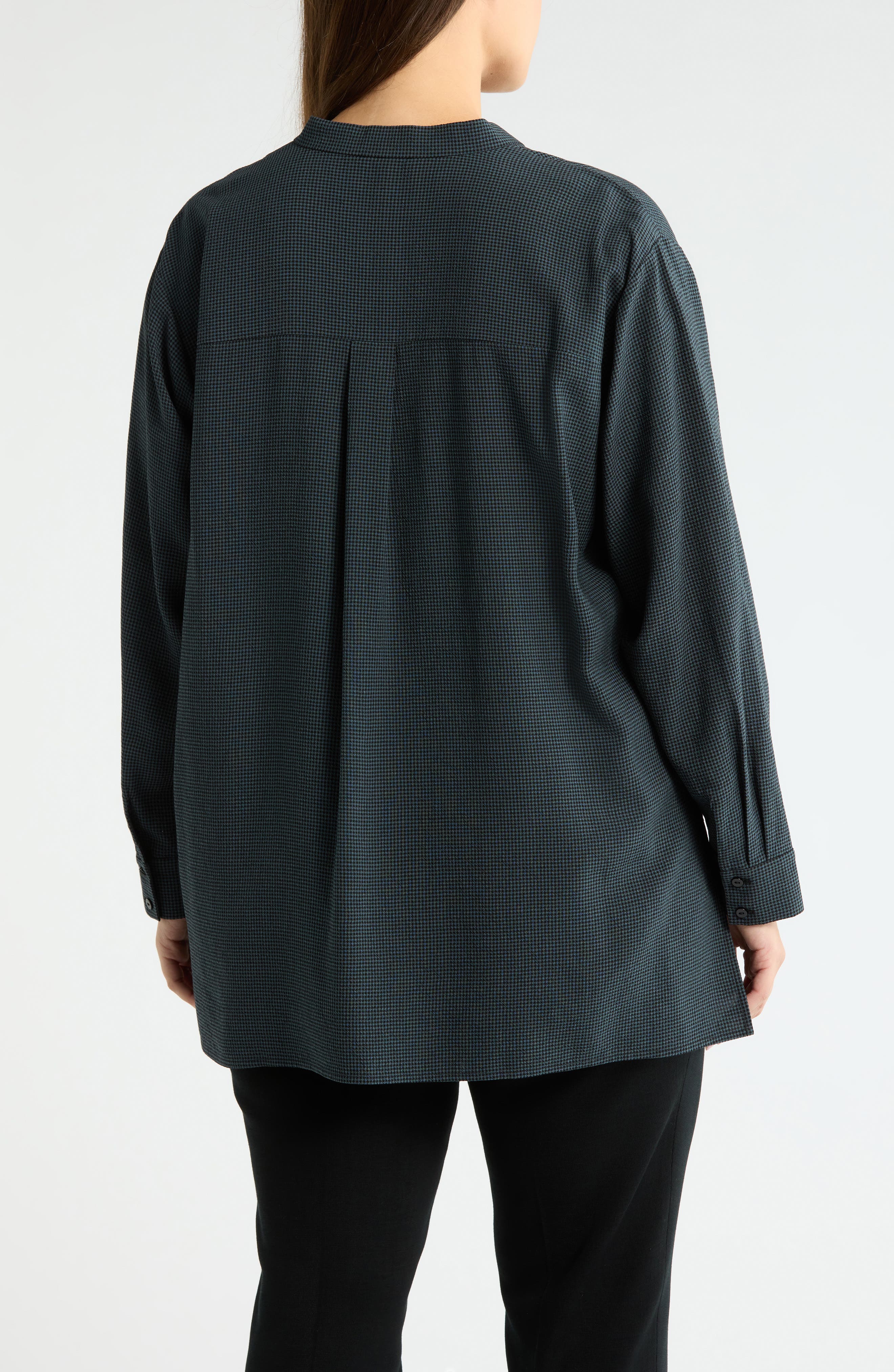 Eileen Fisher Band Collar Button-Up Shirt