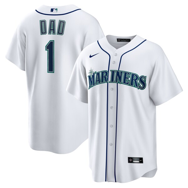 Seattle Mariners Nike #1 Dad Home Replica Jersey - White