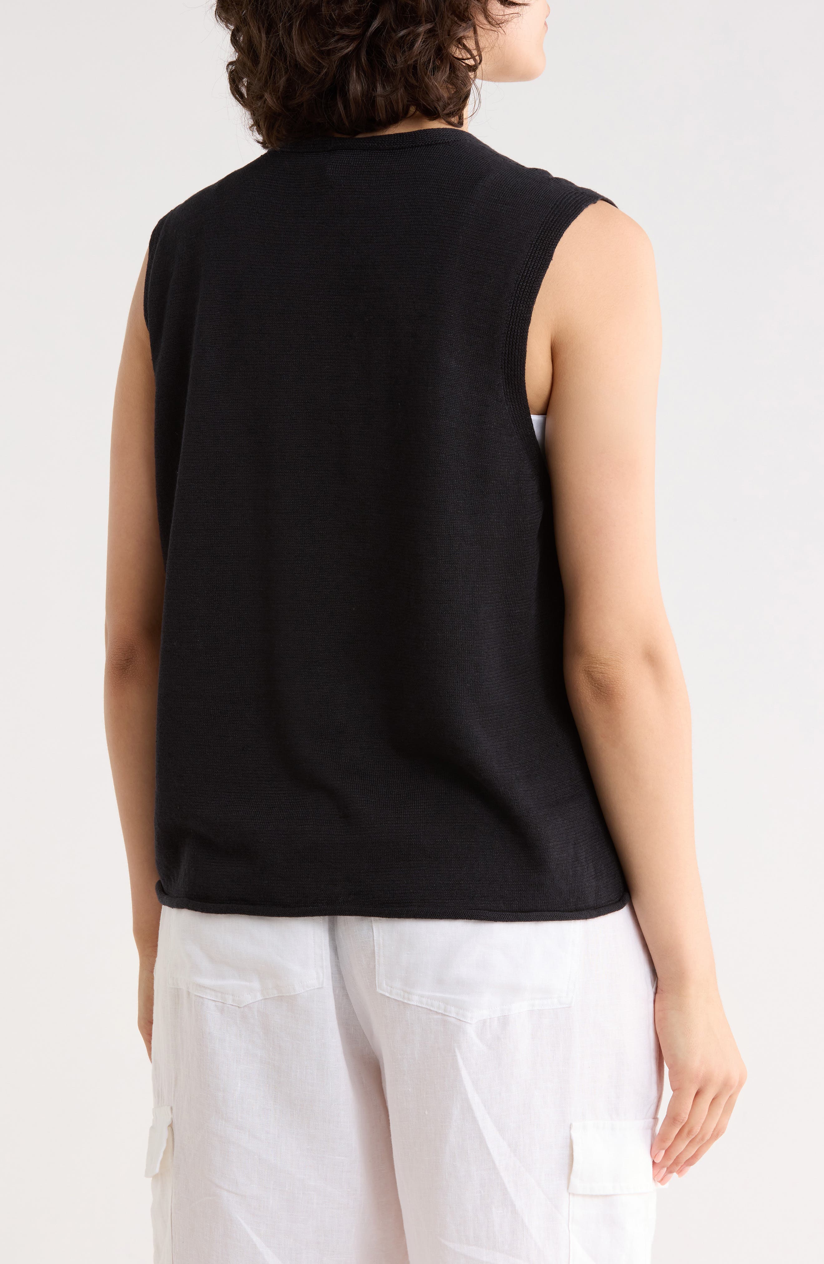 Eileen Fisher Tie Front Sweater Vest