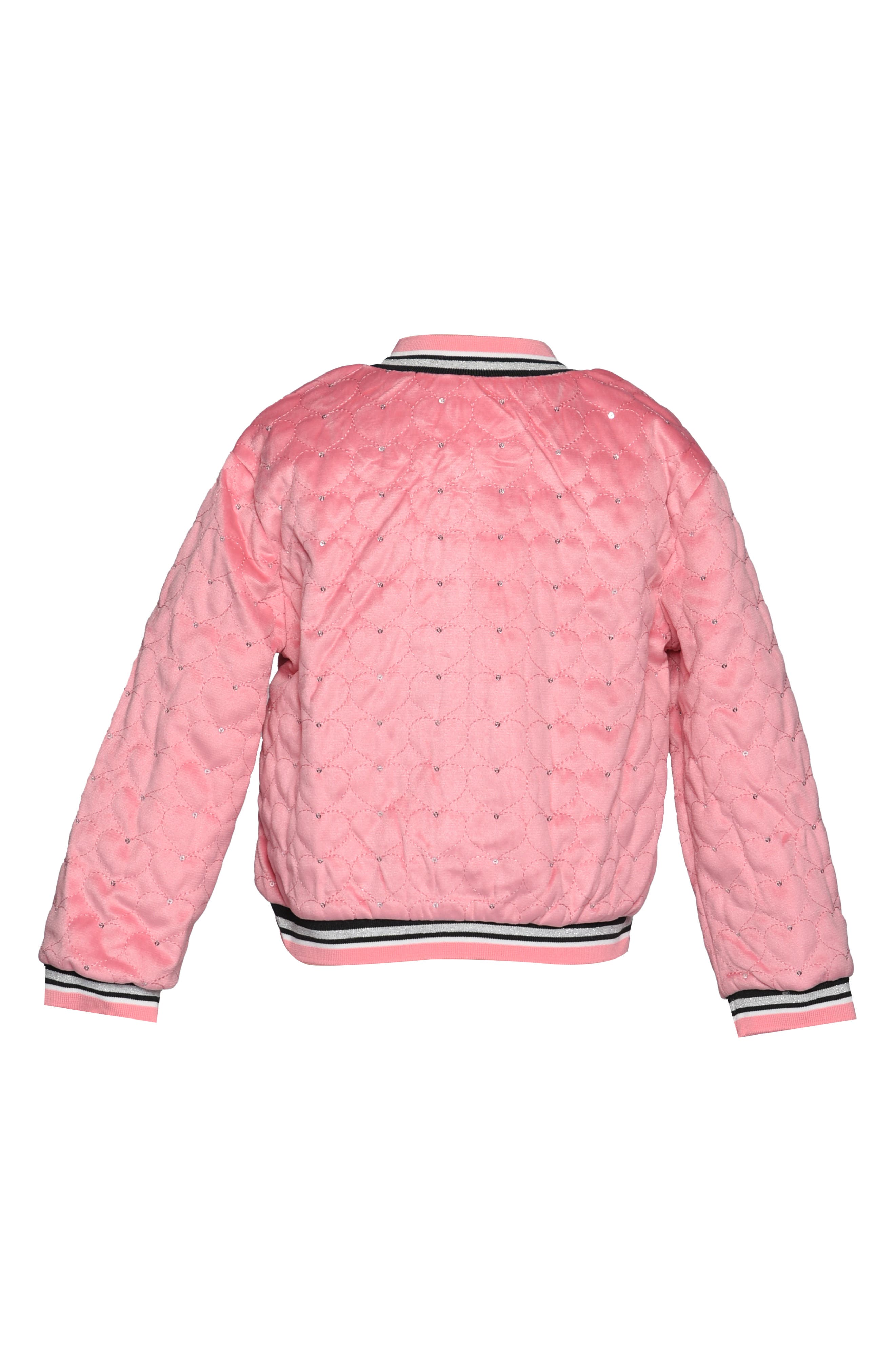 Truly Me Kids' Rhinestone Detail Heart Quilted Jacket