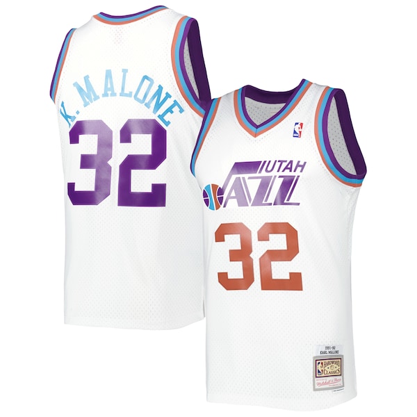 Karl Malone Utah Jazz 1991/92 Hardwood Classics Reload 3.0 Swingman Jersey - White