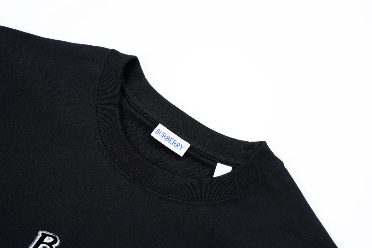 Burberry Black Flocked Letter Crewneck T-Shirt product photo from LabelPicks