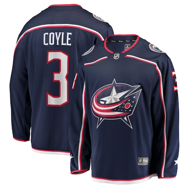 Charlie Coyle Columbus Blue Jackets  Home Breakaway Jersey - Navy