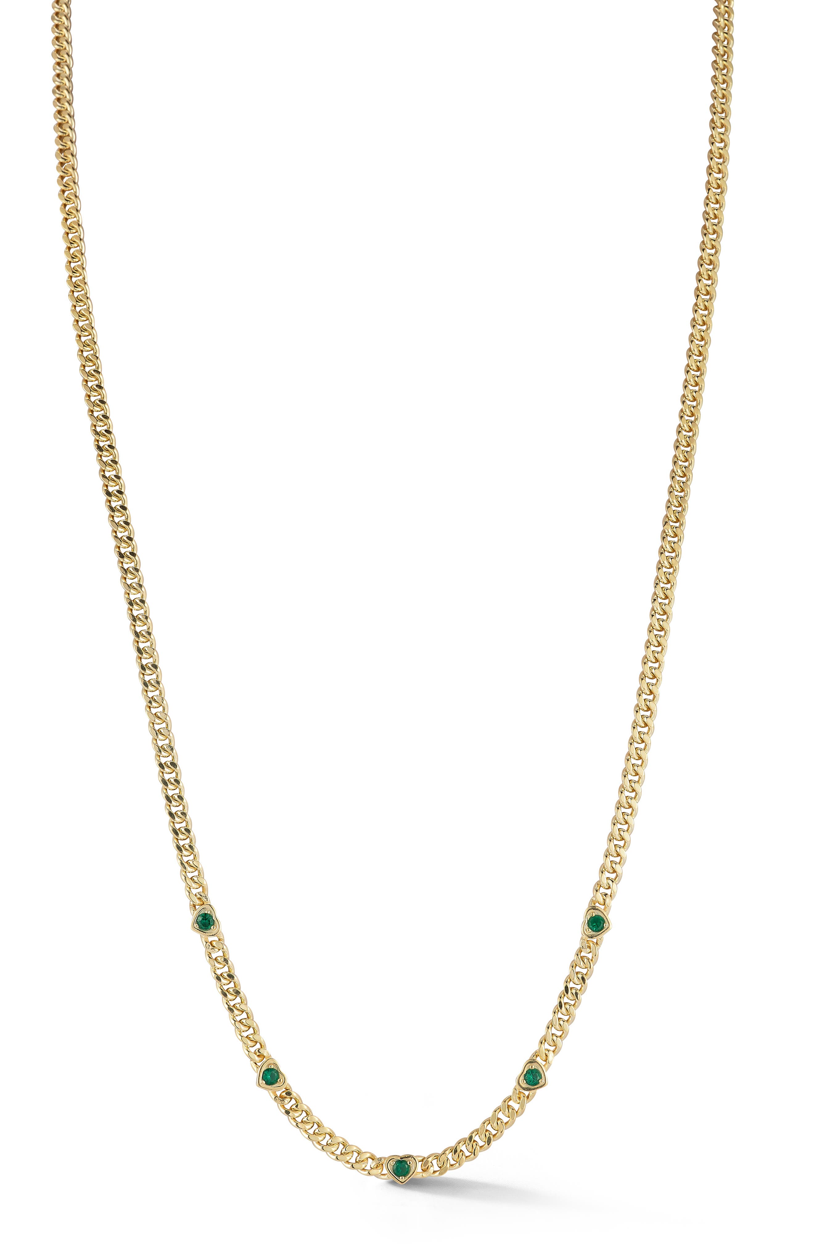 SPHERA MILANO Cubic Zirconia Heart Station Chain Necklace
