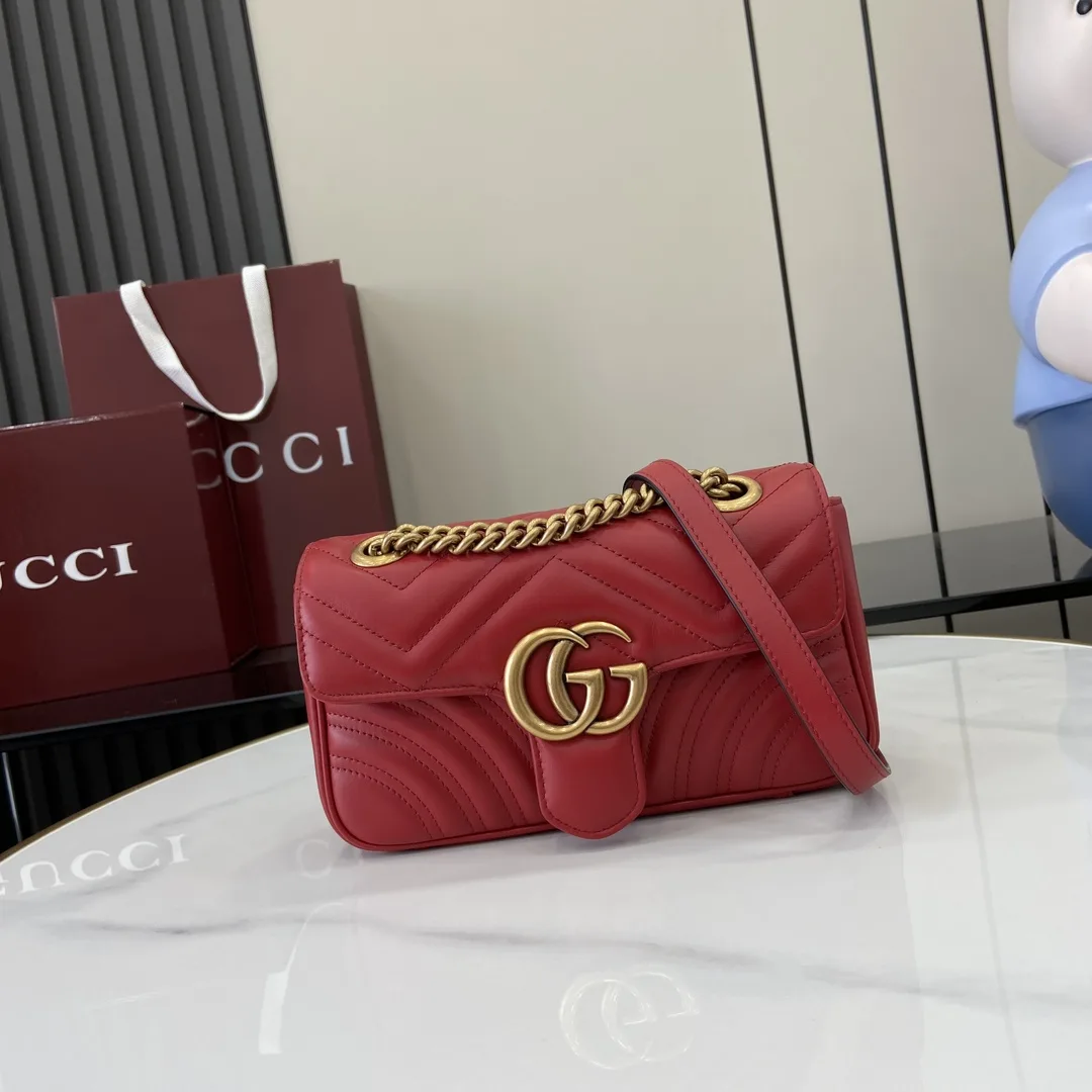 Gucci Marmont Red GG Supreme Canvas Crossbody Bag product photo from LabelPicks