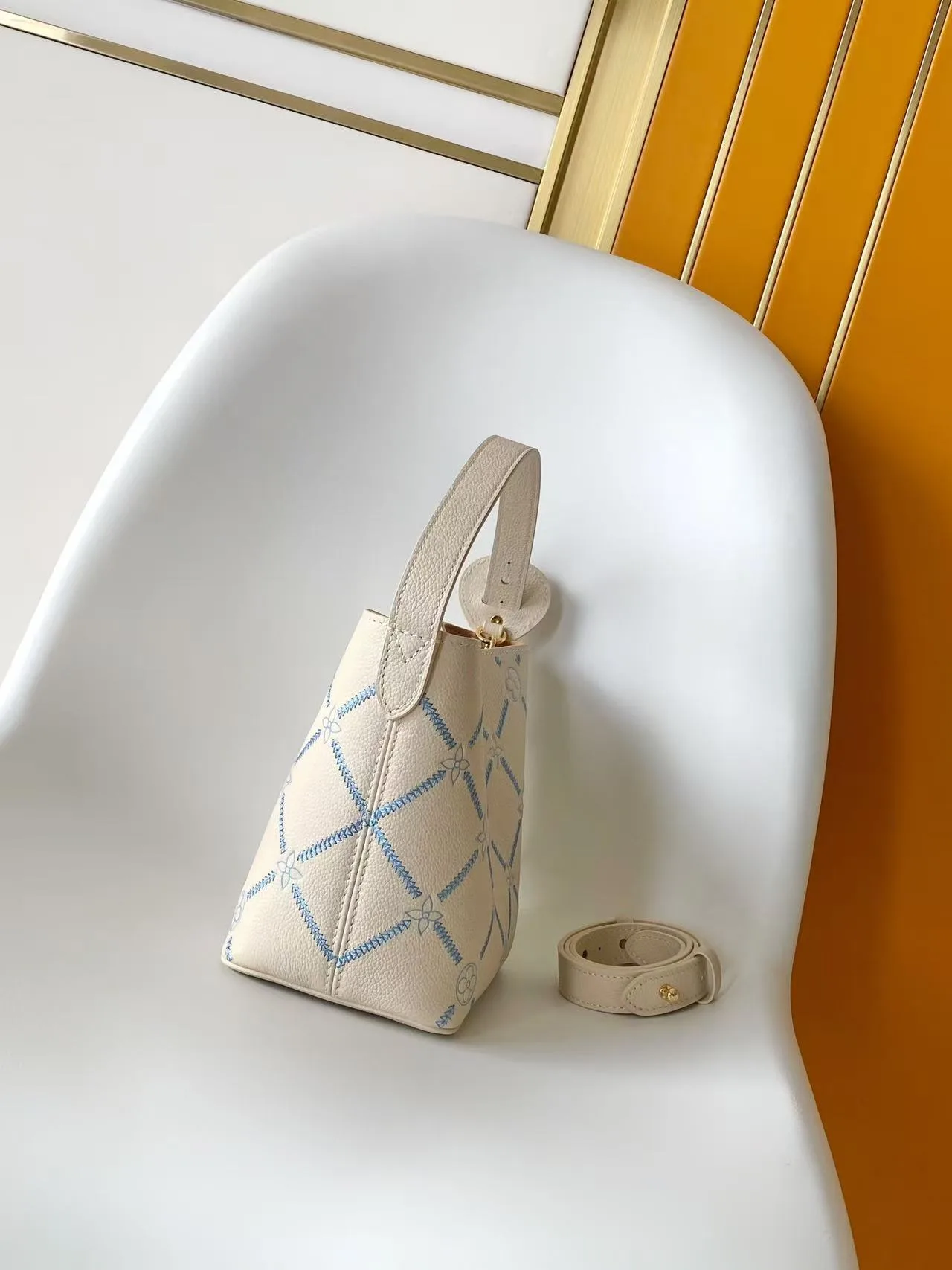 Louis Vuitton White Calfskin Bucket Bag product photo from LabelPicks