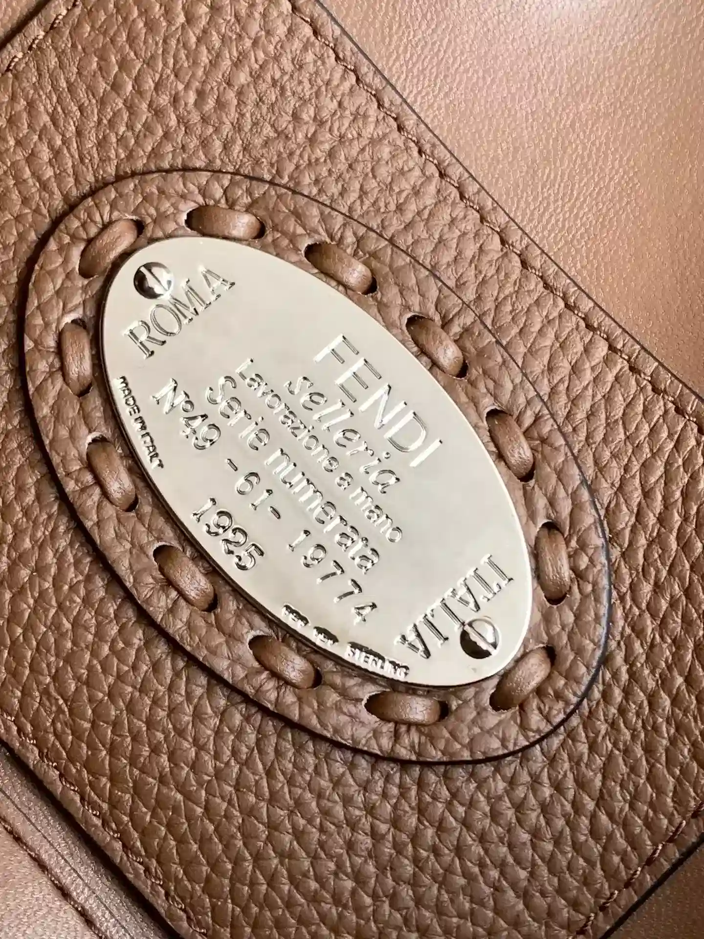 Fendi Baguette Brown Grained Leather Shoulder Bag product photo from LabelPicks