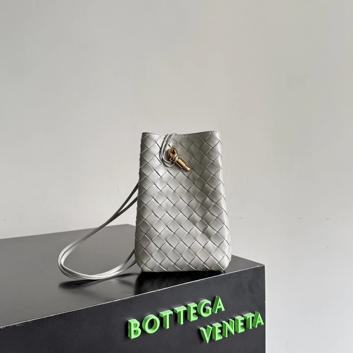 Bottega Veneta Andiamo Intrecciato Woven Leather Crossbody Bag product photo from LabelPicks