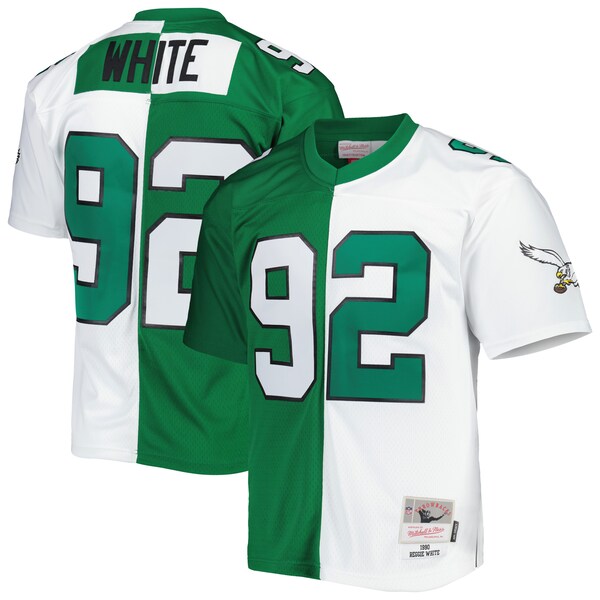 Reggie White Philadelphia Eagles 1990 Split Legacy Replica Jersey - Kelly Green/White