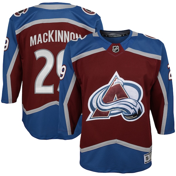 Nathan MacKinnon Colorado Avalanche Youth Premier Player Jersey - Burgundy/Navy