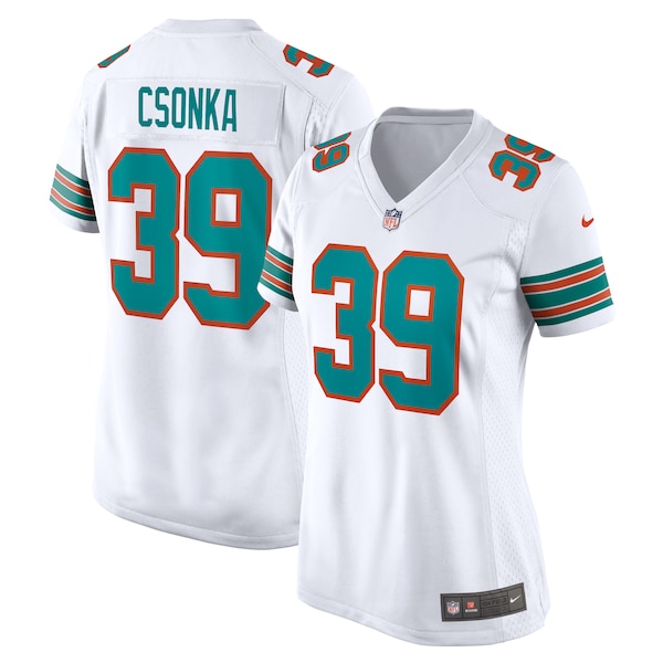 Larry Csonka Miami Dolphins Nike Women's Retired Player Jersey - White/Aqua