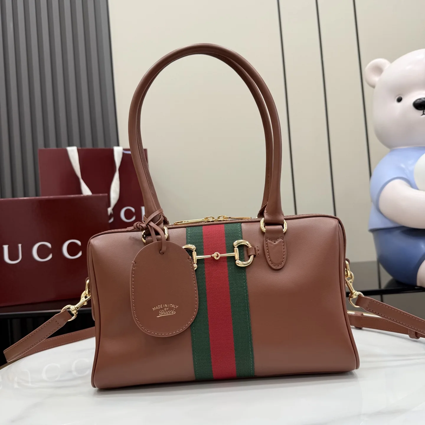 Gucci Horsebit Brown Quilted Leather Top Handle Bag product photo from LabelPicks