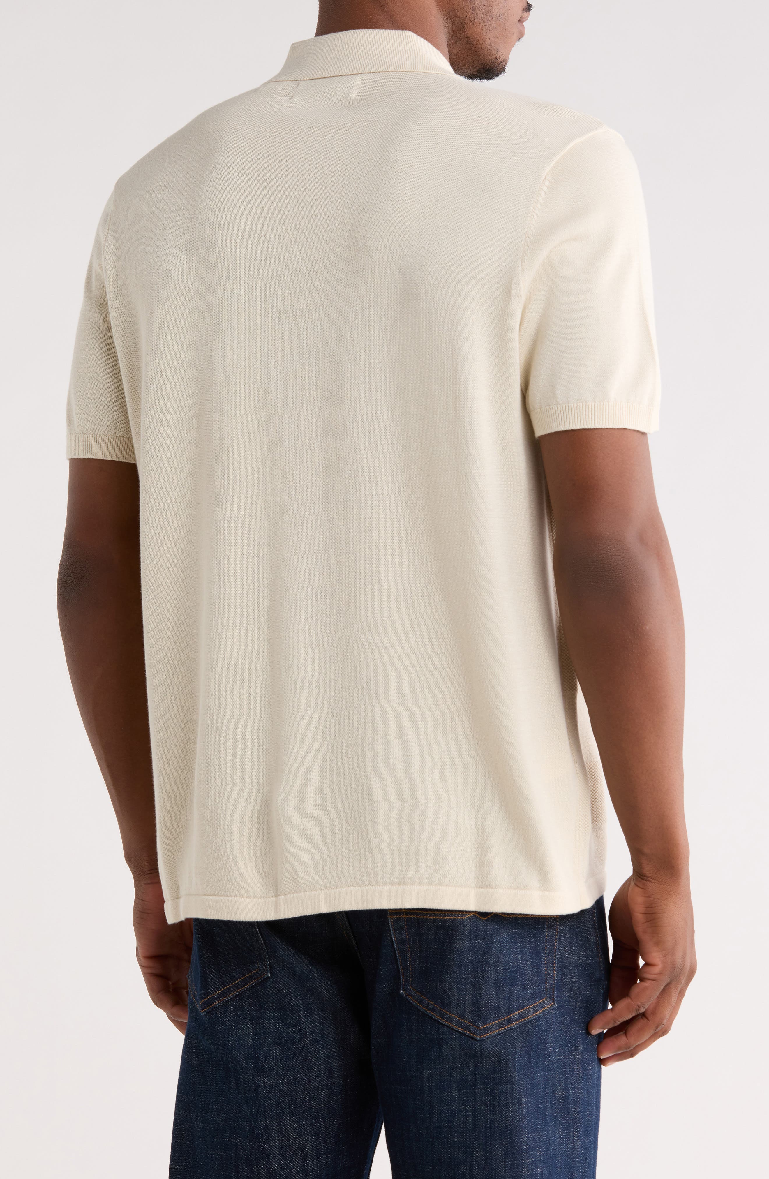 Original Penguin Honeycomb Stripe Cotton Polo Sweater