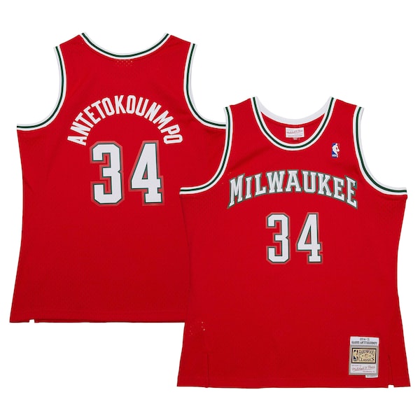 Giannis Antetokounmpo Milwaukee Bucks  2014/15 Hardwood Classics Swingman Jersey - Red