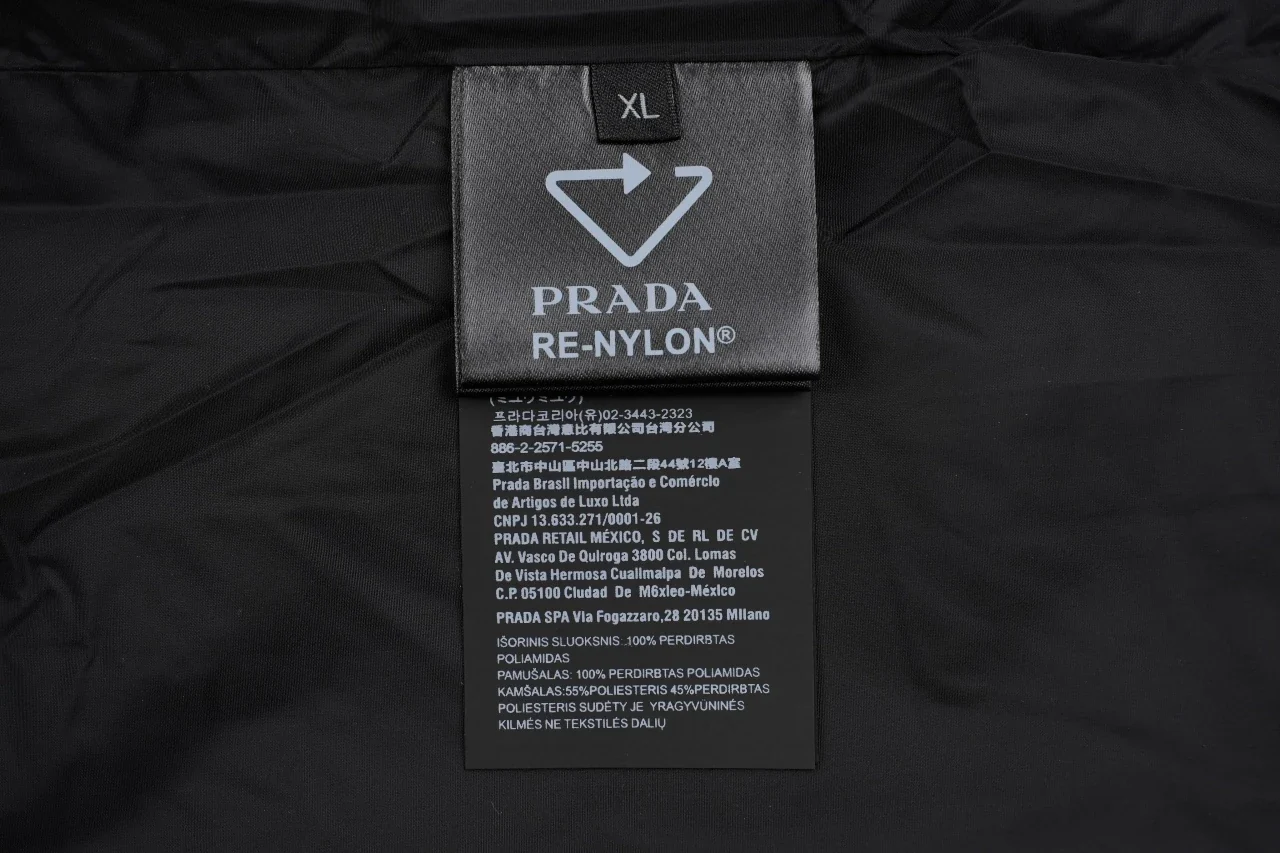 Prada Black Jacquard Triangle Logo Padded Jacket product photo from LabelPicks