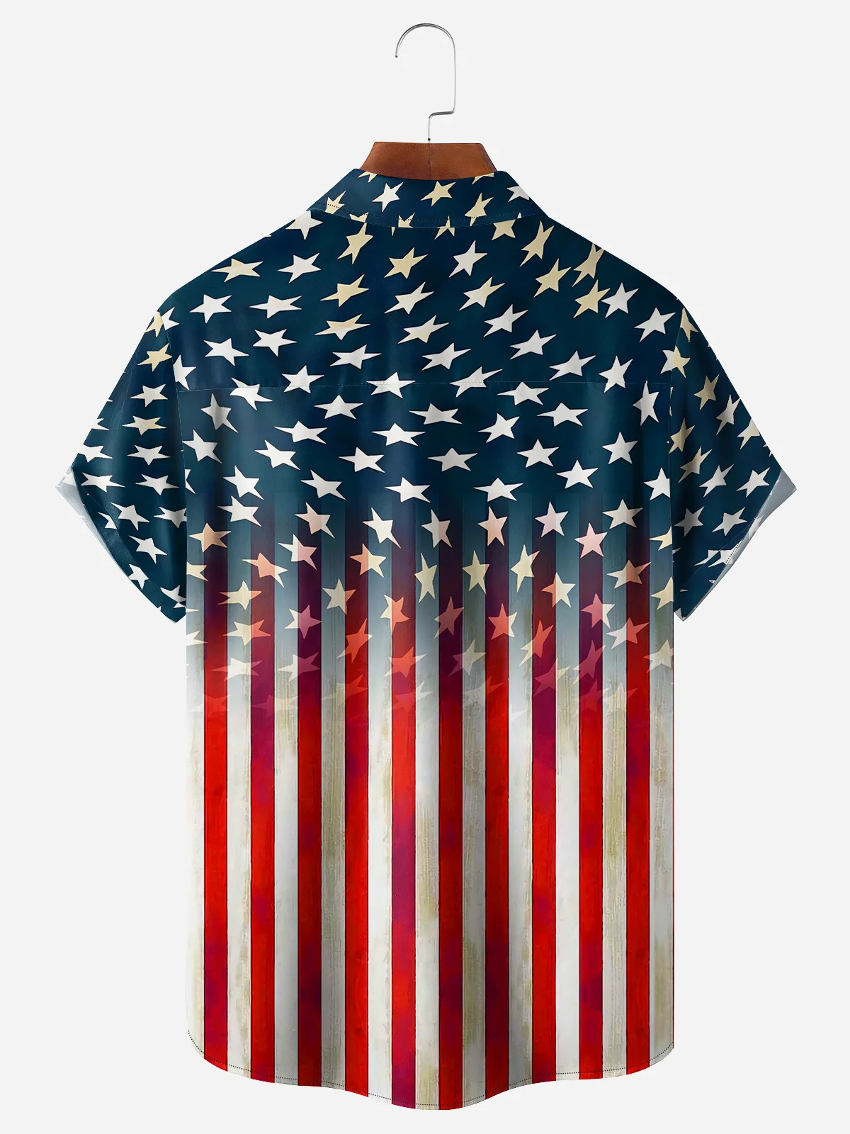 American Flag Chest Pocket Short Sleeve Casual Shirt