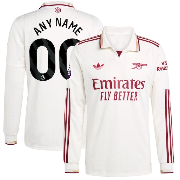 Arsenal adidas 2025/26 Third Authentic Long Sleeve Jersey - White/Blue/Red