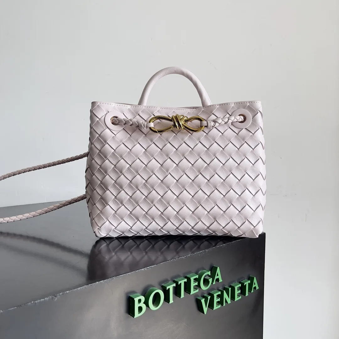 Bottega Veneta Andiamo White Intrecciato Woven Leather Top Handle Bag product photo from LabelPicks