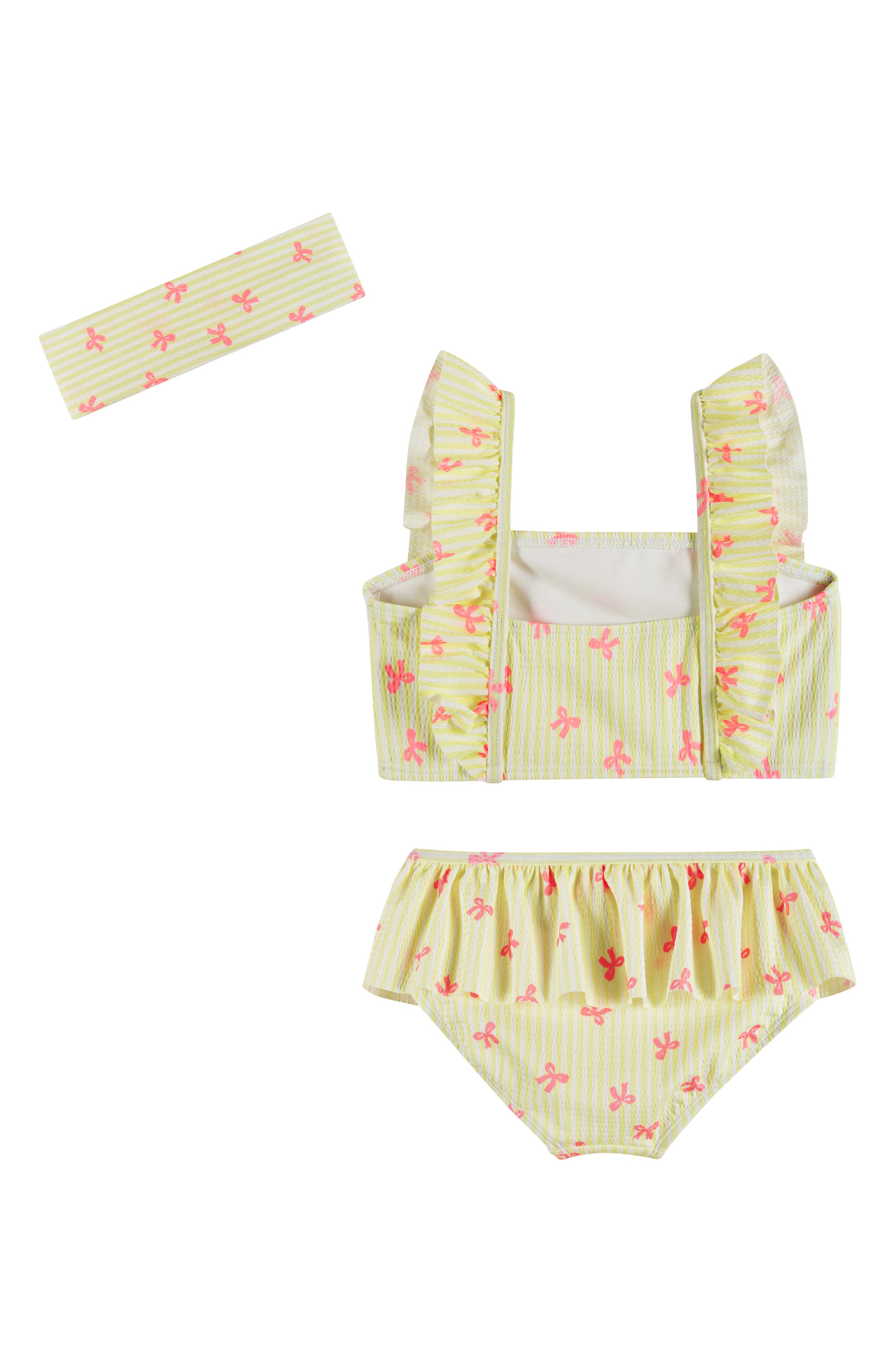 Andy & Evan Kids' Seersucker Two-Piece Tankini Swimsuit & Headband Set