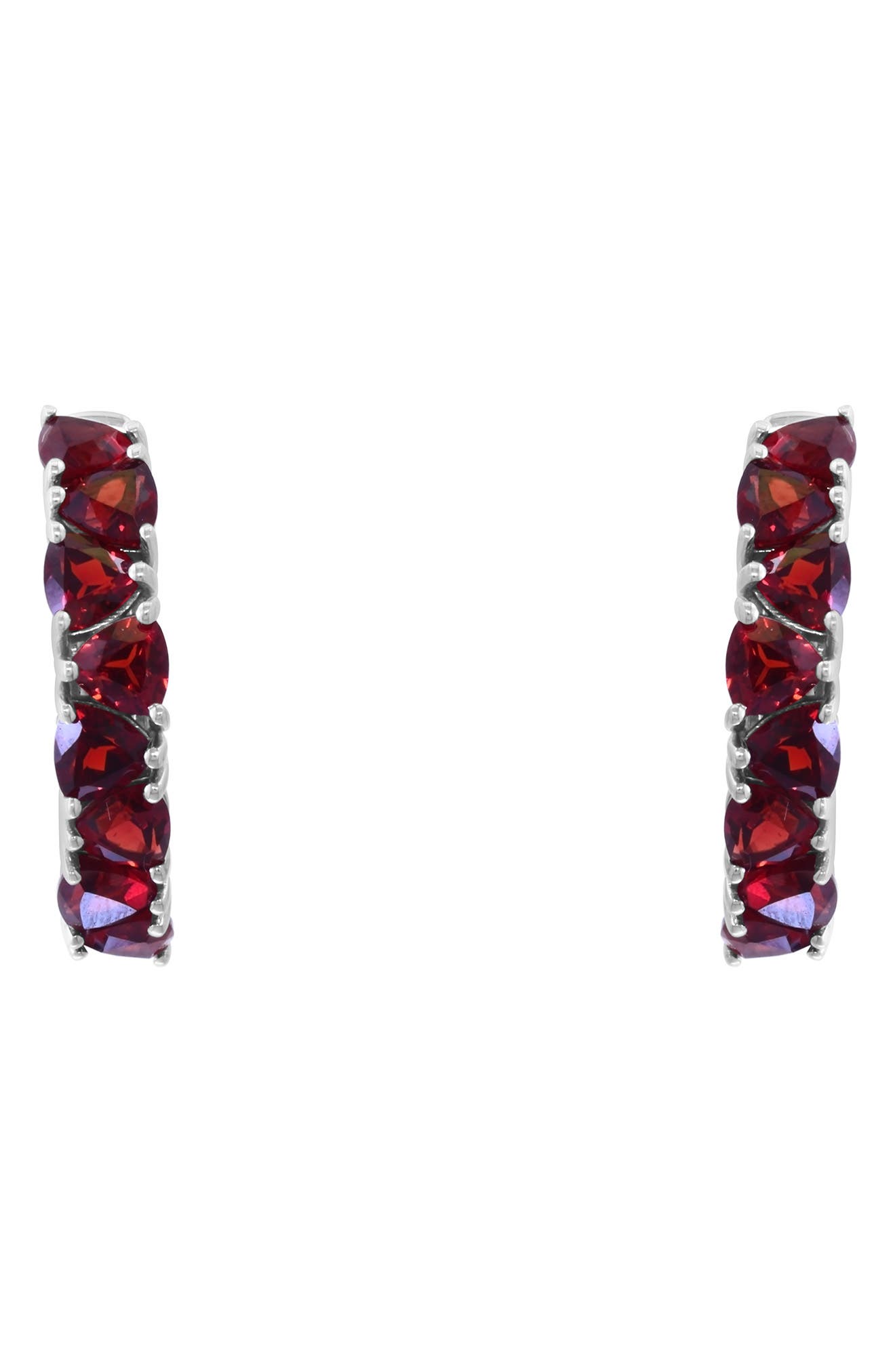 EFFY Sterling Silver Garnet Huggie Hoop Earrings