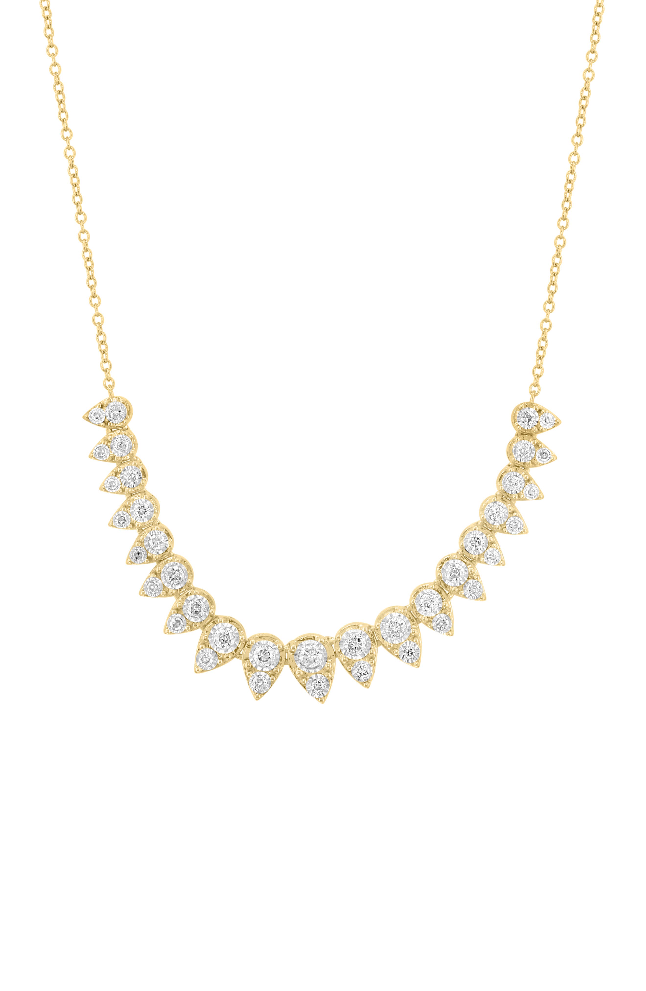 EFFY 14K Gold Plated Sterling Silver Lab Grown Diamond Frontal Necklace