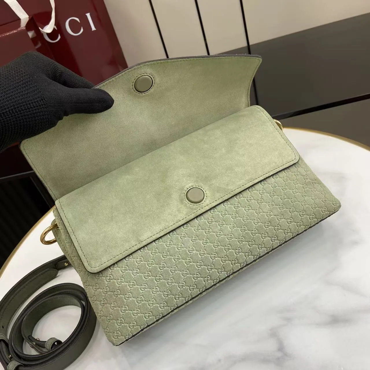 Gucci Green GG Supreme Canvas Shoulder Bag product photo from LabelPicks