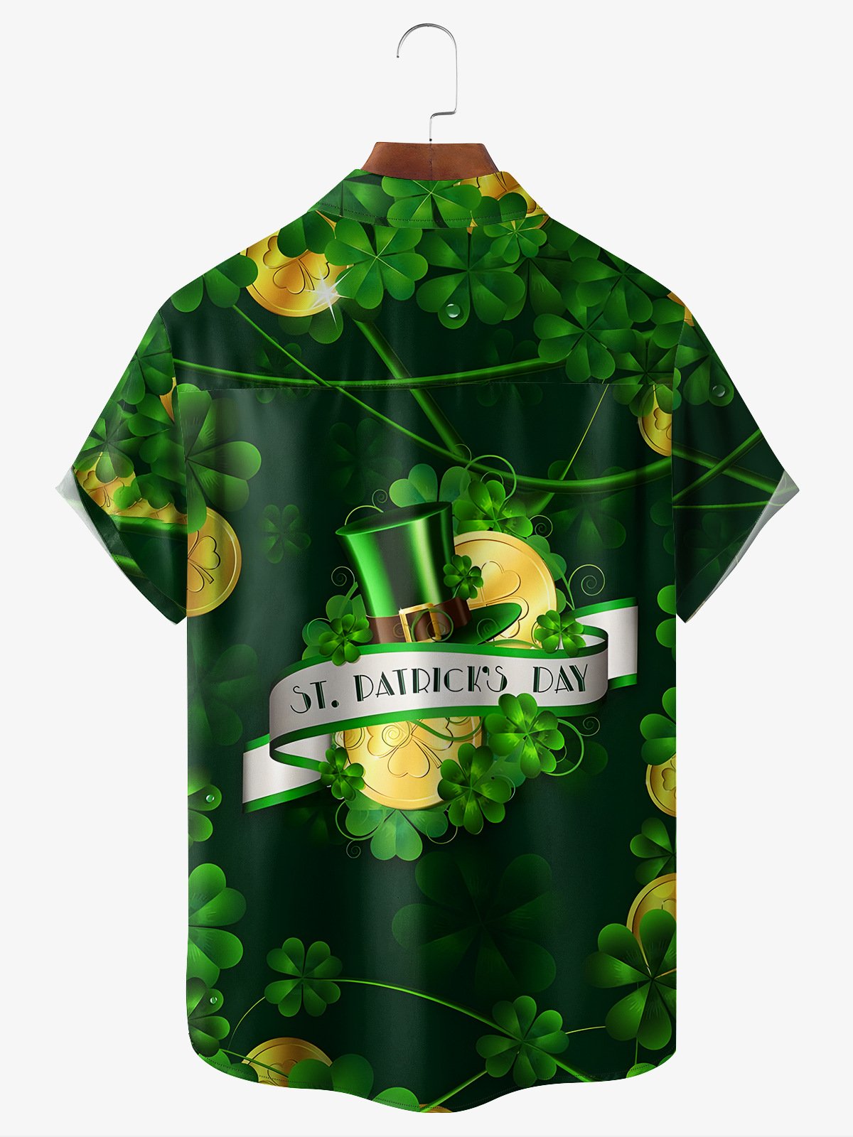 St Patricks Day Chest Pocket Short Sleeve Casual Shirt