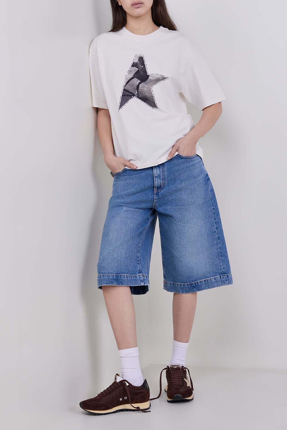 GOLDEN GOOSE חולצת טי בגזרה מרובעת