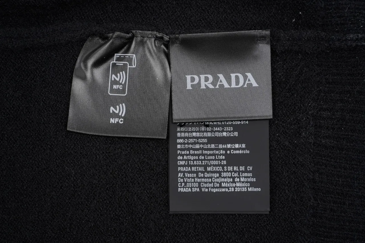 Prada Black Knit Cardigan with Back Triangle Logo product photo from LabelPicks