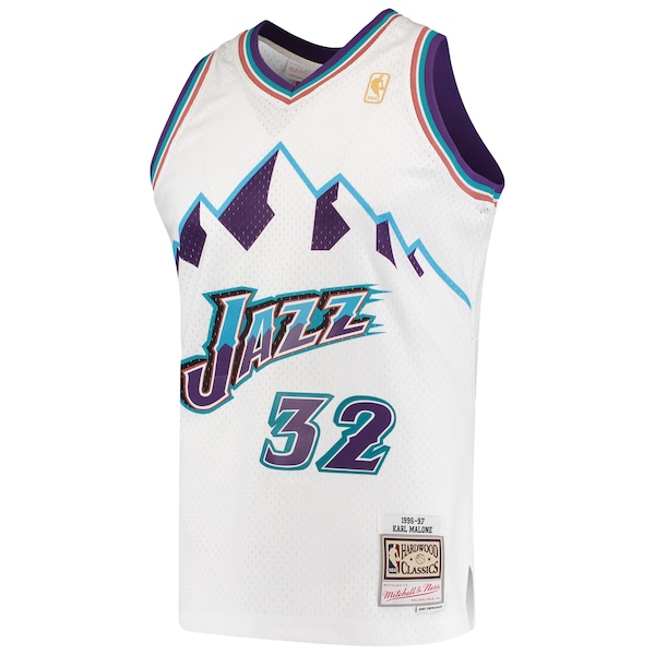 Karl Malone Utah Jazz 1996/97 Hardwood Classics Swingman Jersey - White
