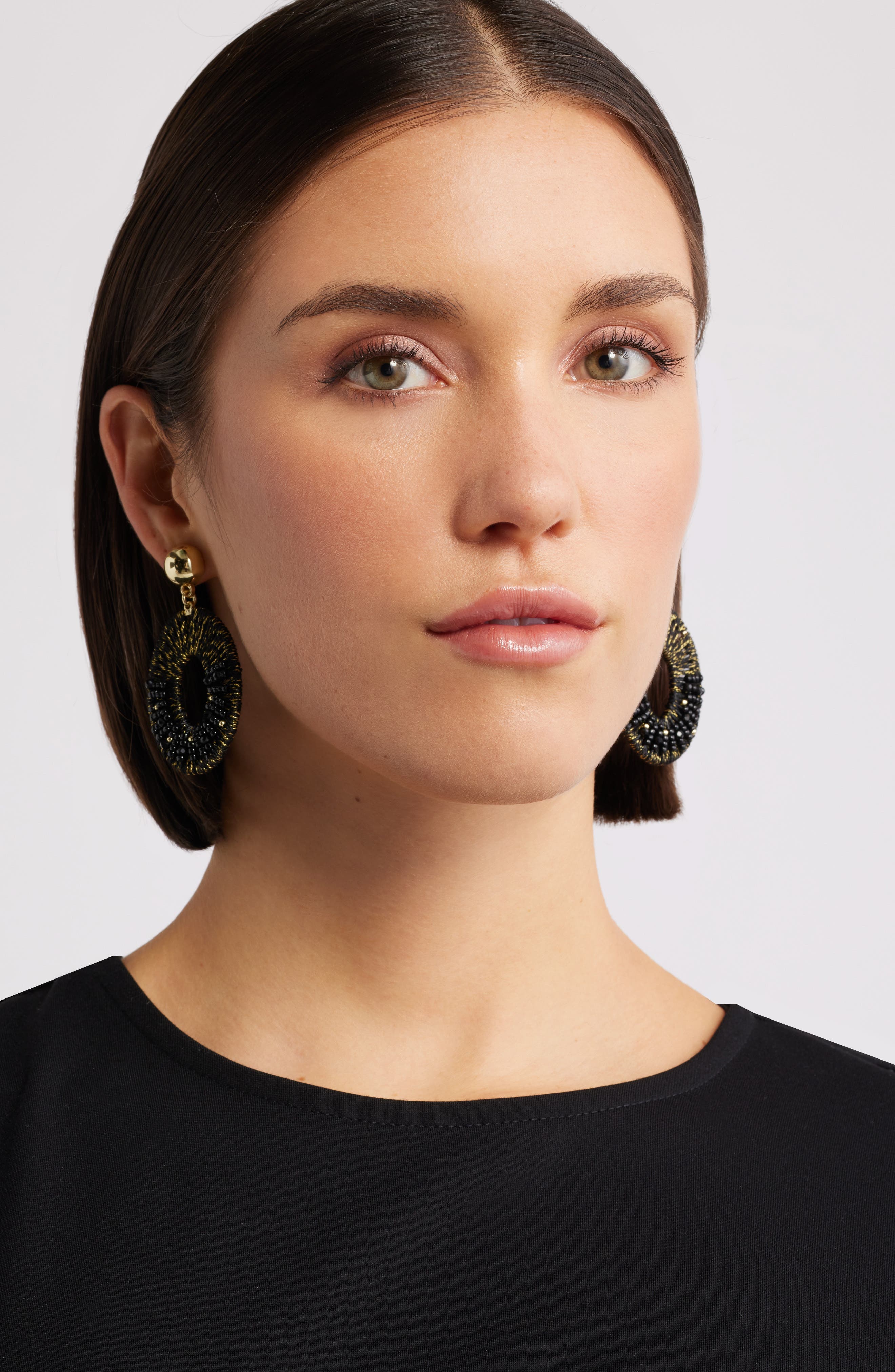Nordstrom Beaded Oval Drop Earrings