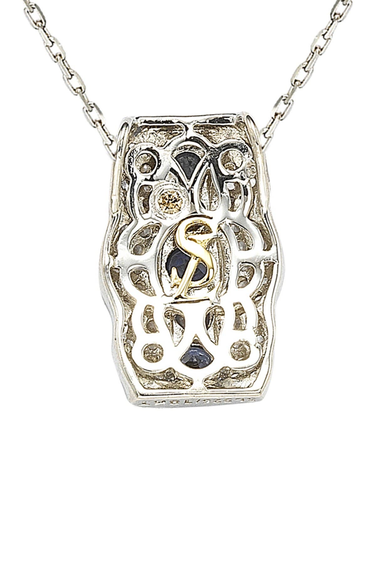 SUZY LEVIAN Two-Tone Sapphire & Lab Created White Sapphire Pendant Necklace