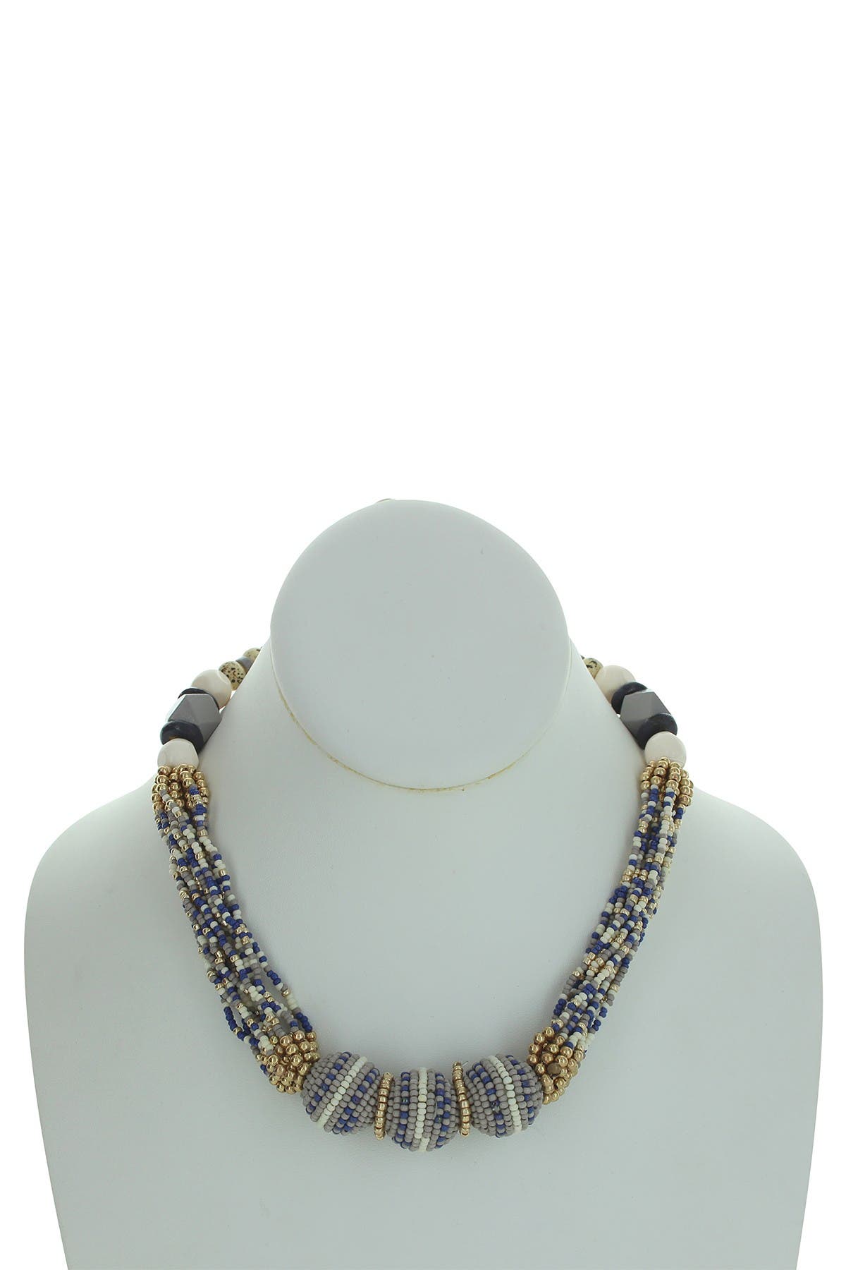 OLIVIA WELLES Sloane 14K Gold Plated Beaded Multi Strand Necklace