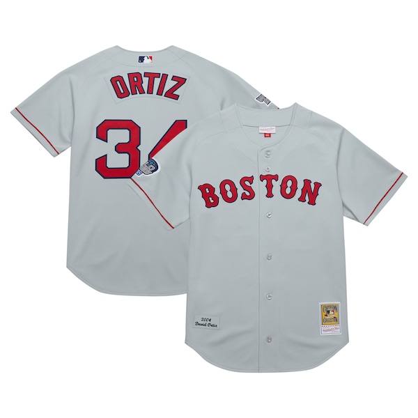 David Ortiz Boston Red Sox 2004 Cooperstown Collection Authentic Throwback Jersey - Gray