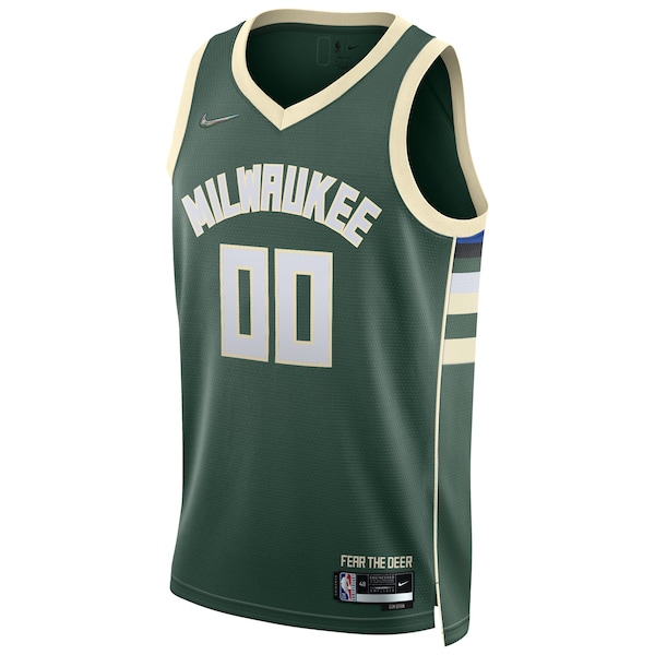 Milwaukee Bucks Nike 2021/22 Diamond Swingman Custom Jersey - Icon Edition - Hunter Green
