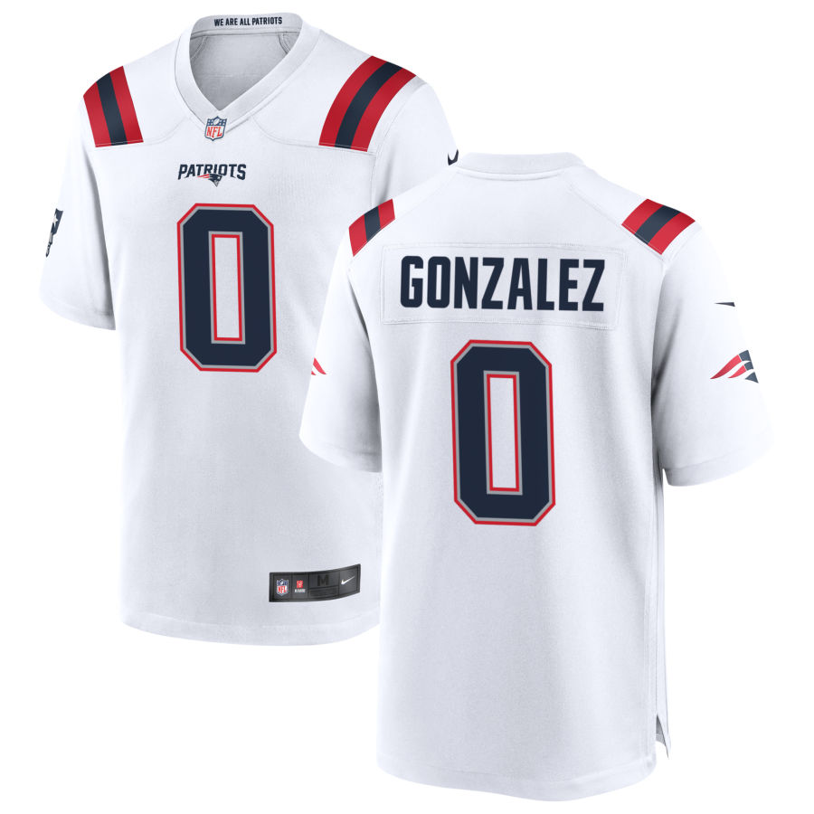 Christian Gonzalez New England Patriots Nike Team Game Jersey -  White