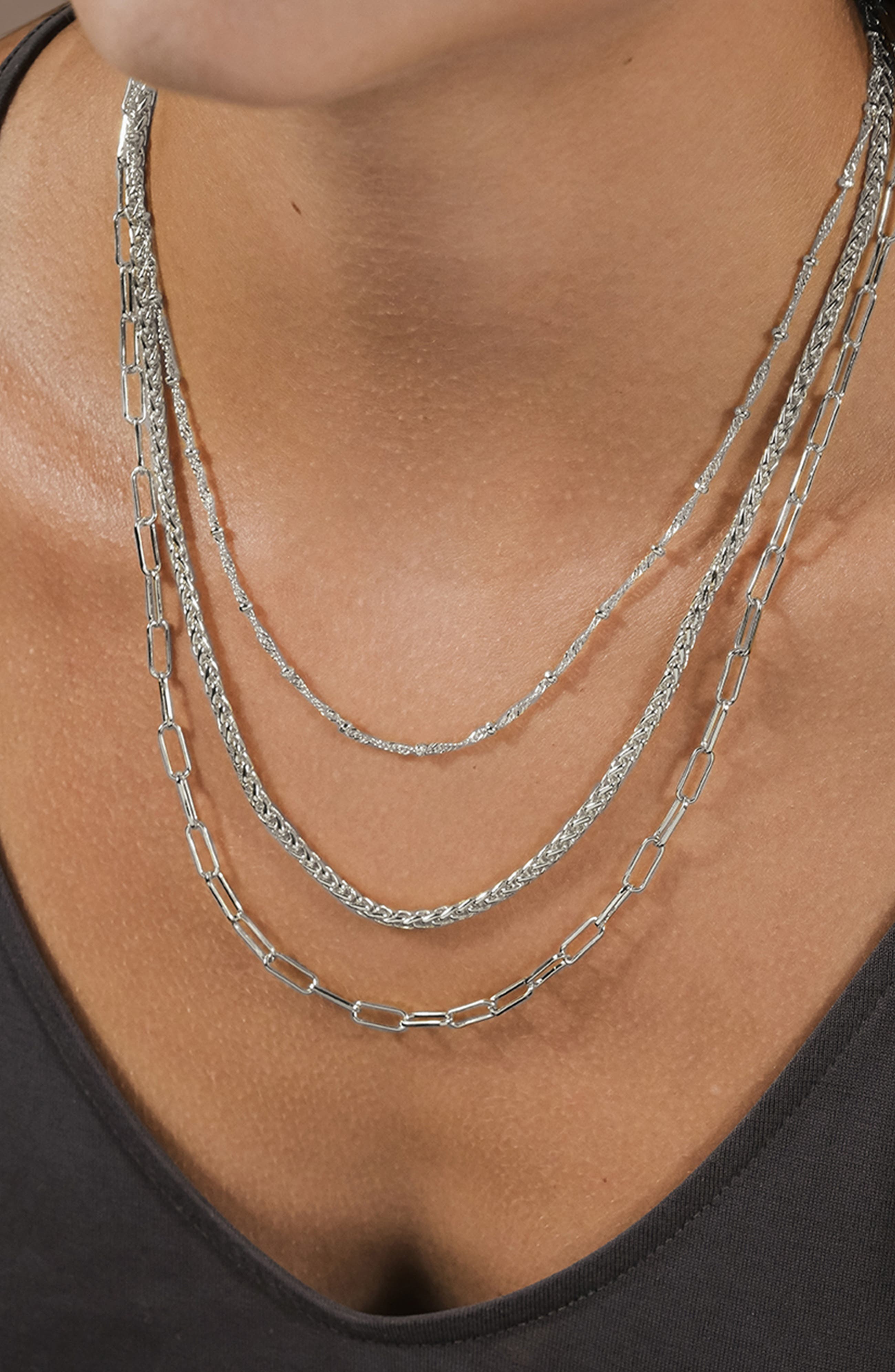 Sterling Forever Parisa Layered Chain Necklace