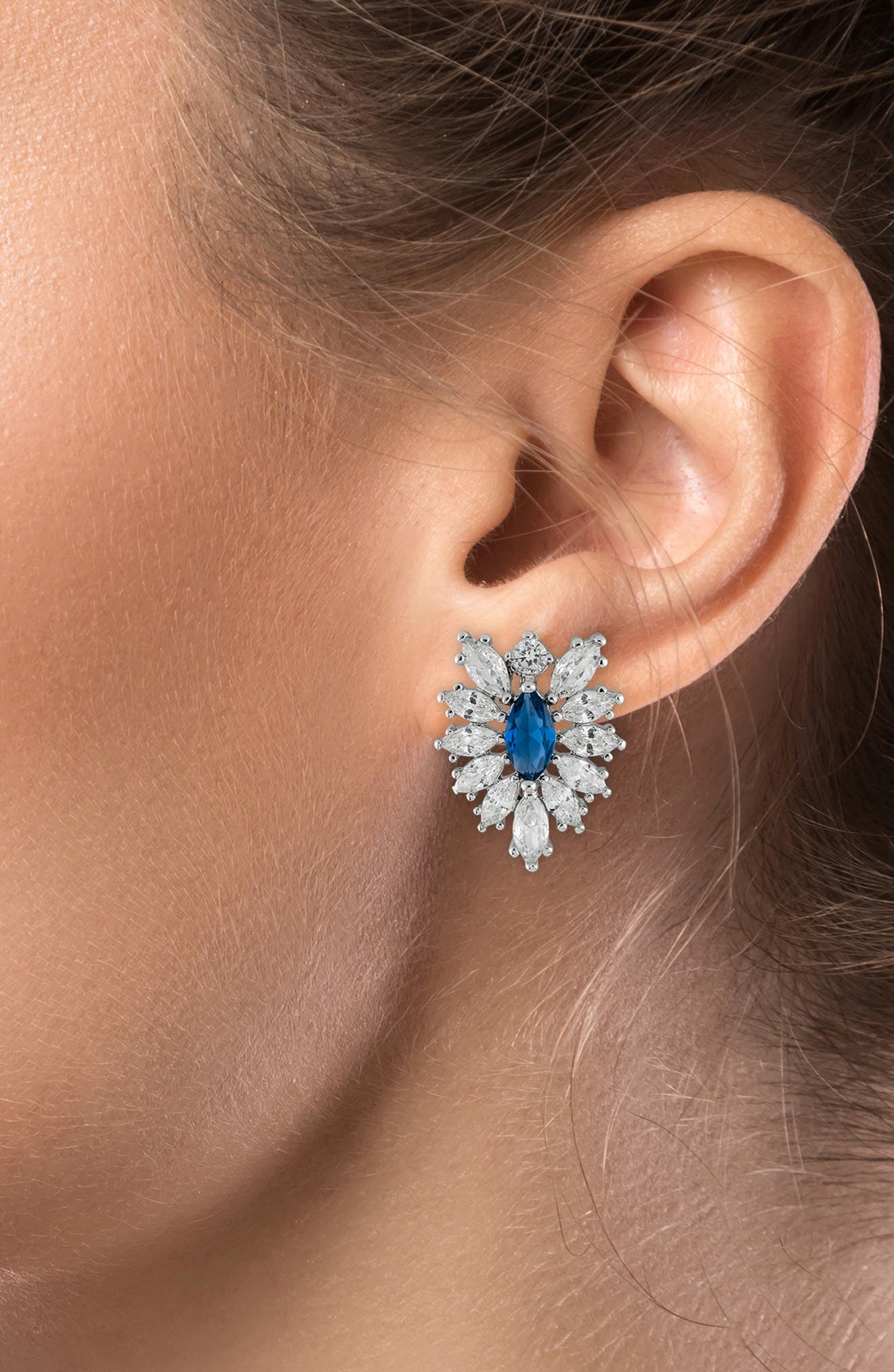 CZ by Kenneth Jay Lane Marquise CZ Cluster Drop Earrings