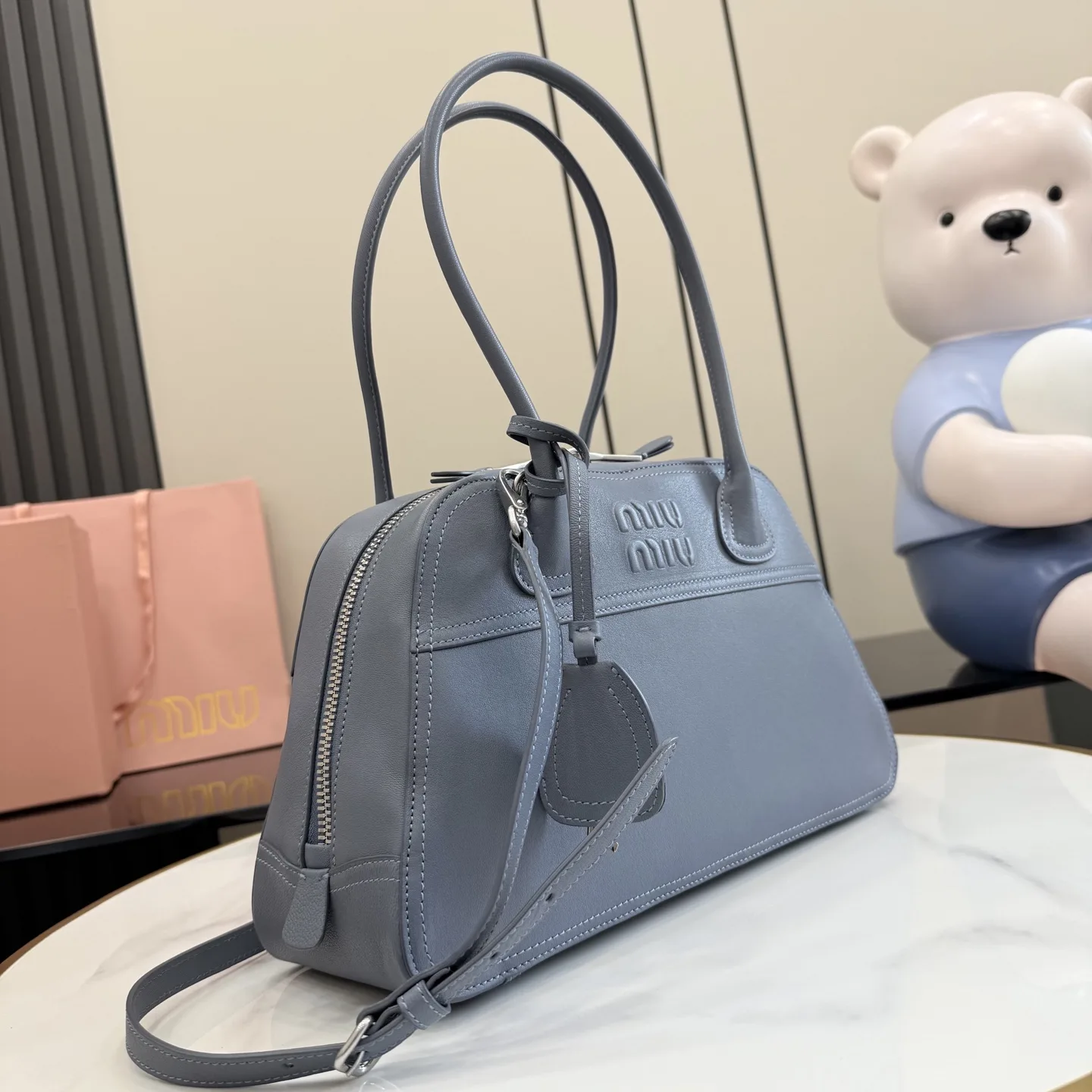 Miu Miu Vivant Blue Calfskin Top Handle Bag product photo from LabelPicks