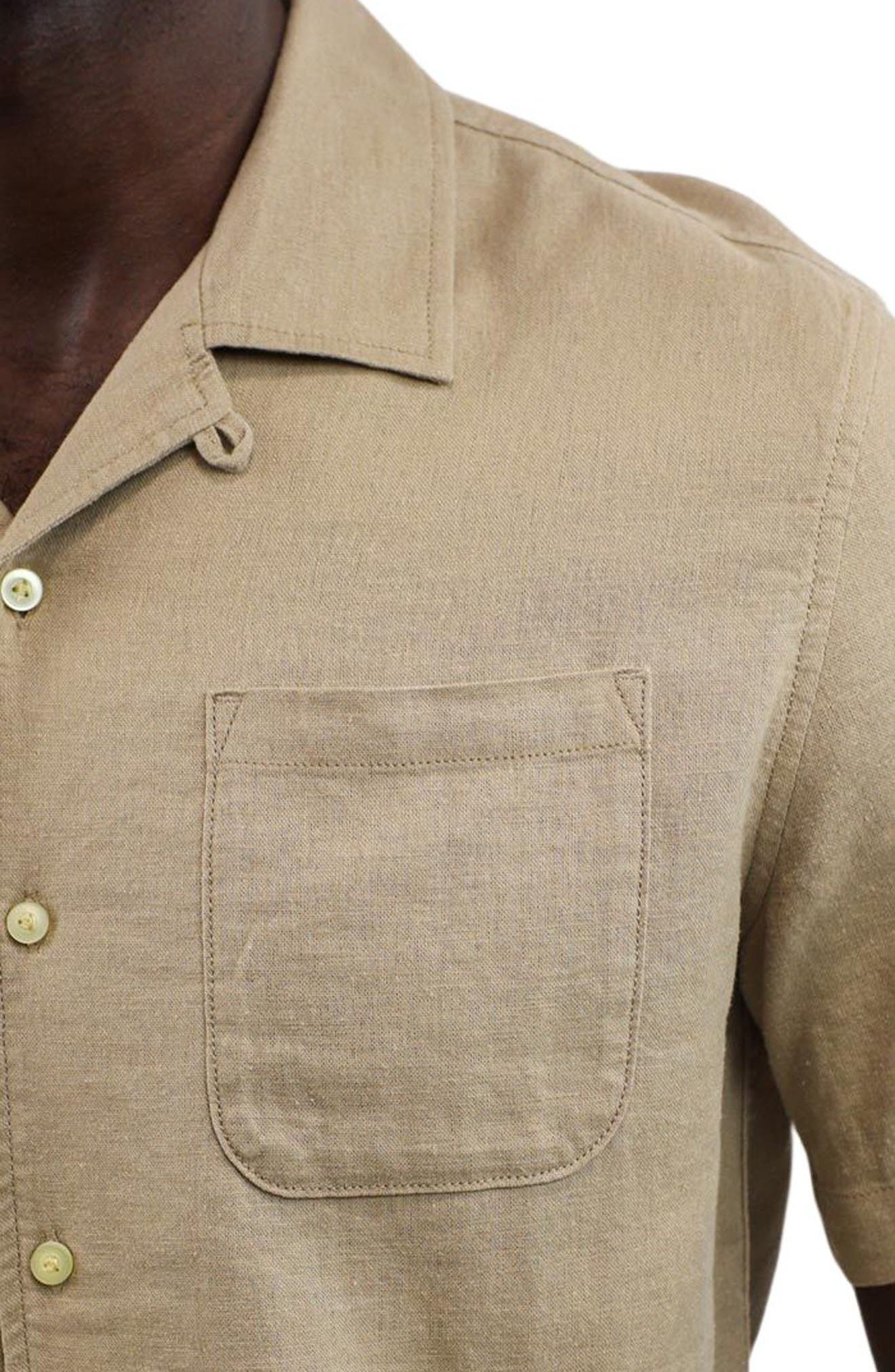JACHS Suffolk Linen Blend Camp Shirt