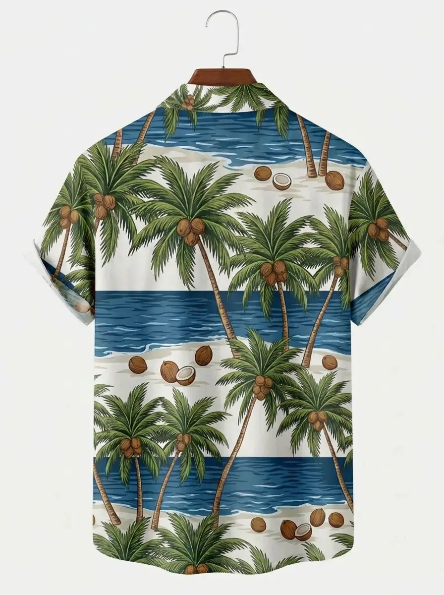 Men's printed shirts Coconut Palm Beach Vacation Aloha Shirt