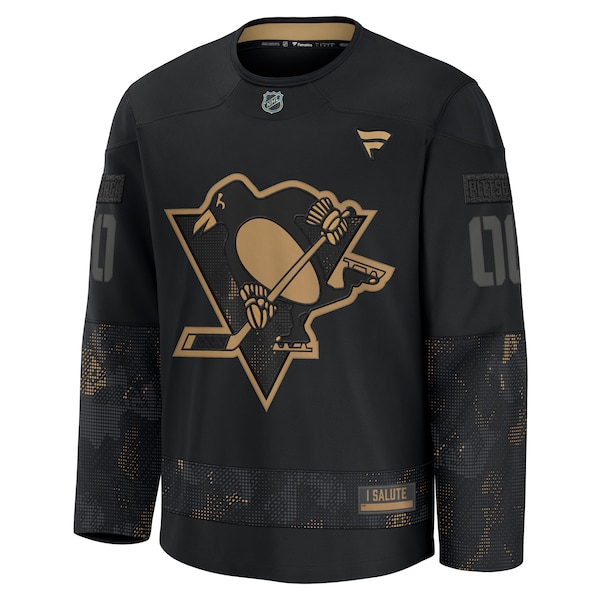 Pittsburgh Penguins  2024 Military Appreciation Personalized Long Sleeve Practice Jersey - Black